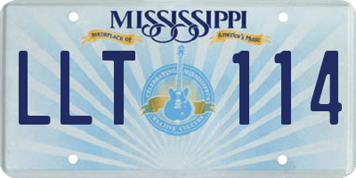 MS license plate LLT114