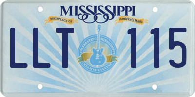 MS license plate LLT115