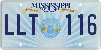 MS license plate LLT116
