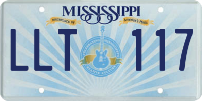 MS license plate LLT117