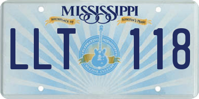 MS license plate LLT118