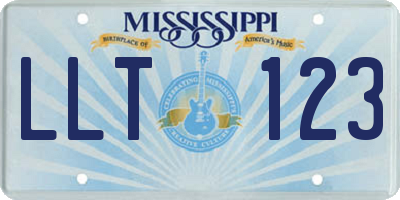 MS license plate LLT123