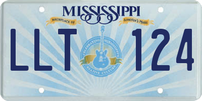 MS license plate LLT124