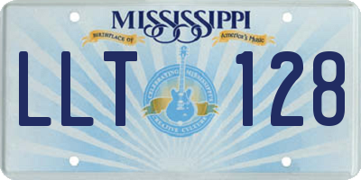 MS license plate LLT128