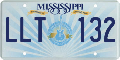 MS license plate LLT132
