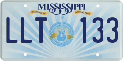 MS license plate LLT133