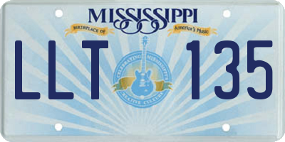 MS license plate LLT135