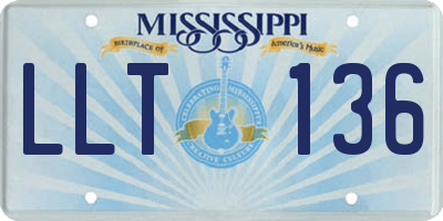 MS license plate LLT136