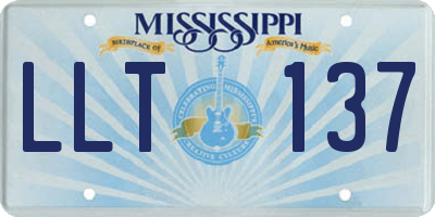 MS license plate LLT137