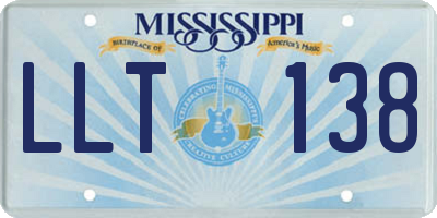 MS license plate LLT138