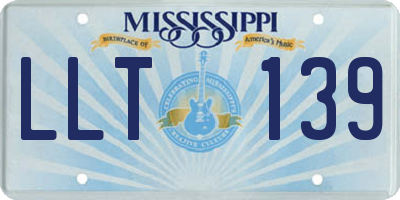 MS license plate LLT139
