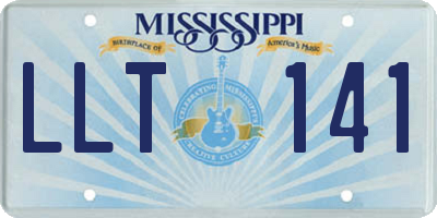 MS license plate LLT141