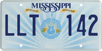 MS license plate LLT142
