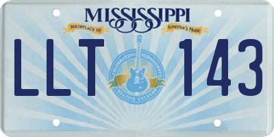 MS license plate LLT143