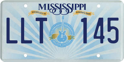 MS license plate LLT145