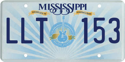 MS license plate LLT153