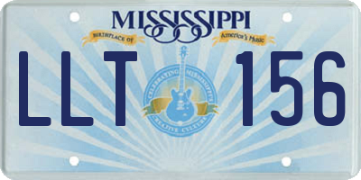MS license plate LLT156