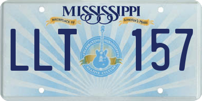 MS license plate LLT157