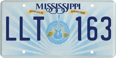MS license plate LLT163