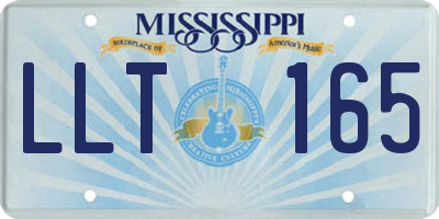 MS license plate LLT165