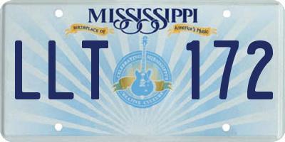 MS license plate LLT172