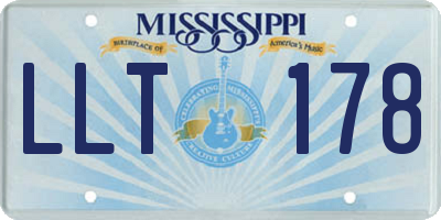 MS license plate LLT178