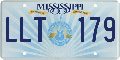 MS license plate LLT179