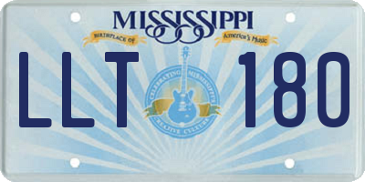 MS license plate LLT180