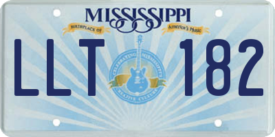 MS license plate LLT182