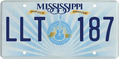 MS license plate LLT187