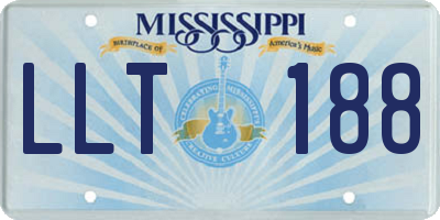 MS license plate LLT188