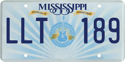 MS license plate LLT189
