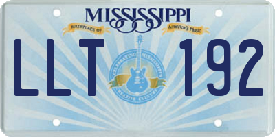 MS license plate LLT192