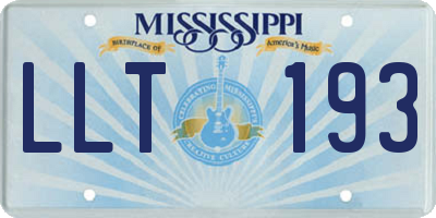 MS license plate LLT193