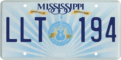 MS license plate LLT194