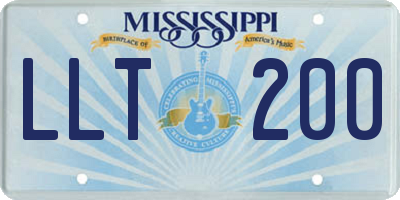 MS license plate LLT200