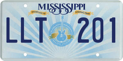 MS license plate LLT201