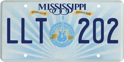 MS license plate LLT202