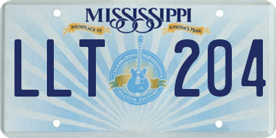 MS license plate LLT204