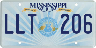 MS license plate LLT206