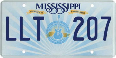 MS license plate LLT207