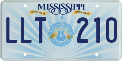 MS license plate LLT210
