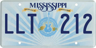 MS license plate LLT212