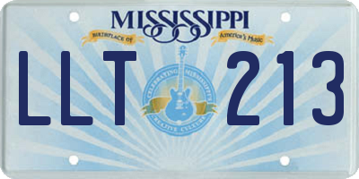 MS license plate LLT213