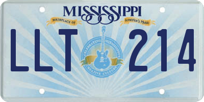 MS license plate LLT214