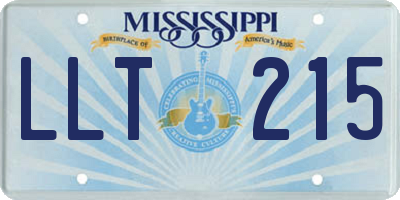 MS license plate LLT215