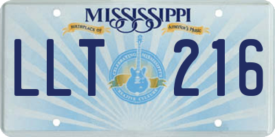 MS license plate LLT216