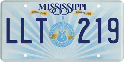 MS license plate LLT219