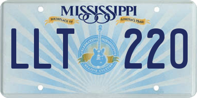 MS license plate LLT220