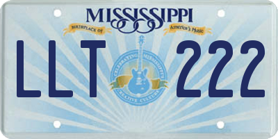 MS license plate LLT222